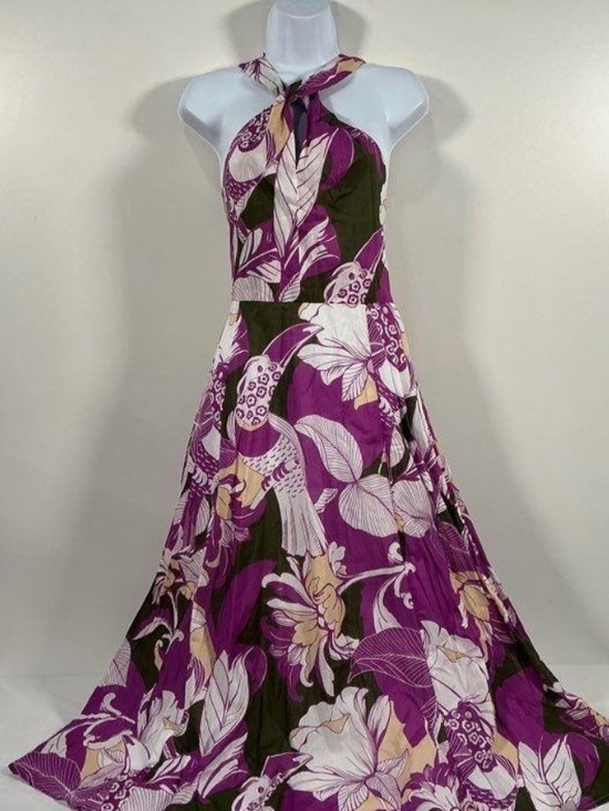 Jude Connally Dresses & Skirts - Jude Connally Purple Floral Halter Maxi Dress